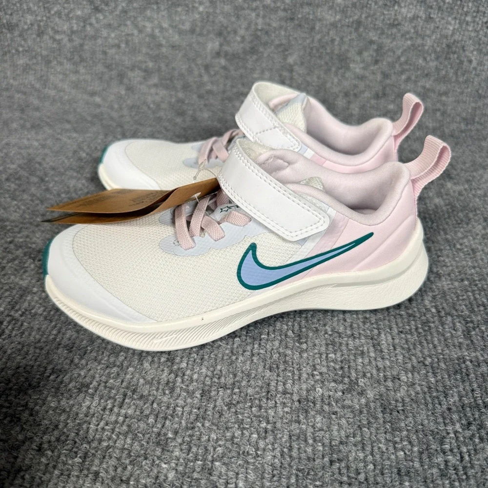 Nike Kids Boys Size 11C Star Runner Shoes Sneakers Pink White Running DA2777-102